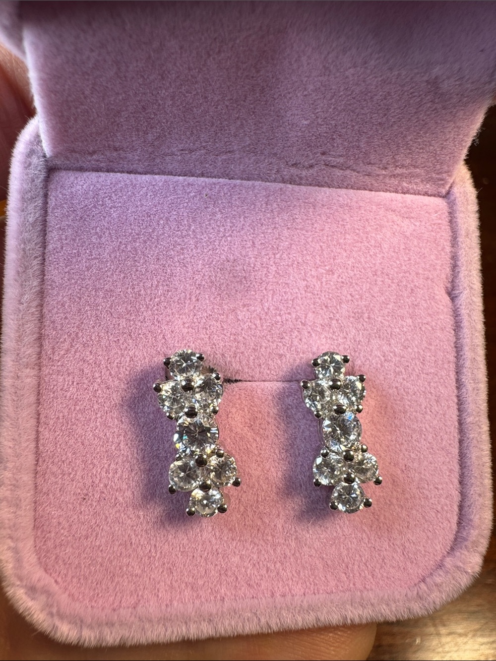 3066-Swarovski Crystal Element Silvertone postβ earrings.